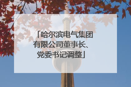 哈尔滨电气集团有限公司董事长、党委书记调整