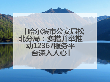 哈尔滨市公安局松北分局：多措并举推动12367服务平台深入人心