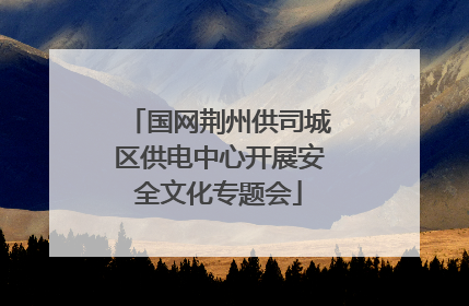 国网荆州供司城区供电中心开展安全文化专题会