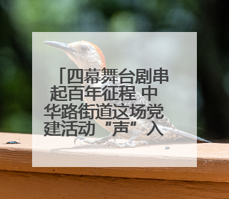四幕舞台剧串起百年征程 中华路街道这场党建活动“声”入人心