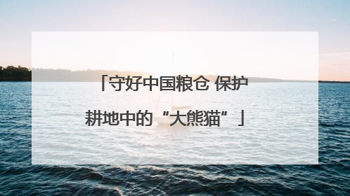 守好中国粮仓 保护耕地中的“大熊猫”