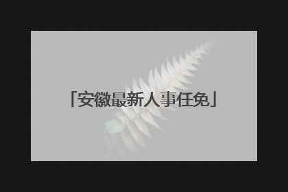 安徽最新人事任免