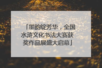 墨韵绽芳华，全国水浒文化书法大赛获奖作品展盛大启幕