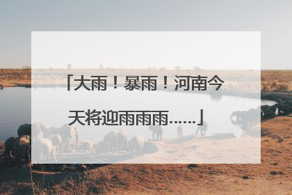 大雨！暴雨！河南今天将迎雨雨雨……