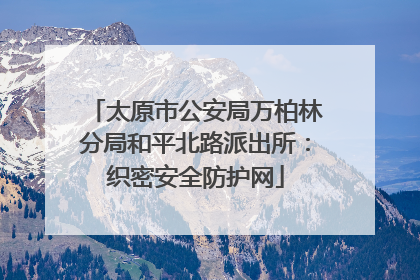 太原市公安局万柏林分局和平北路派出所：织密安全防护网