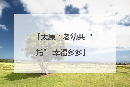 太原：老幼共“托” 幸福多多