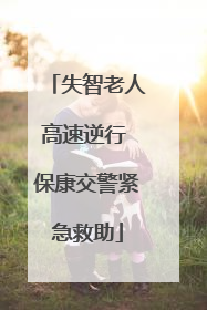 失智老人高速逆行 保康交警紧急救助