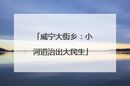 威宁大街乡：小河道治出大民生