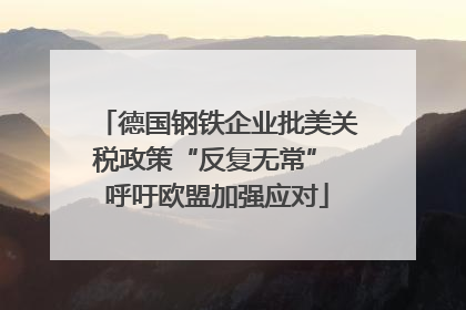 德国钢铁企业批美关税政策“反复无常” 呼吁欧盟加强应对