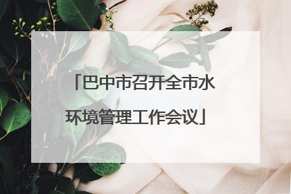 巴中市召开全市水环境管理工作会议