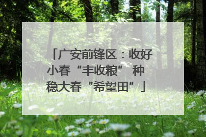 广安前锋区：收好小春“丰收粮” 种稳大春“希望田”