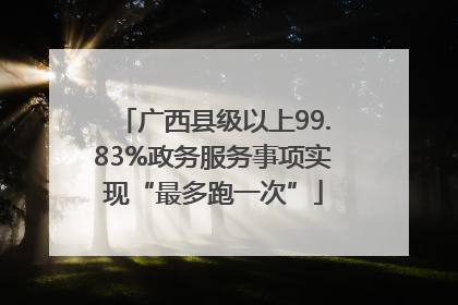 广西县级以上99.83%政务服务事项实现“最多跑一次”