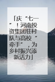 庆“七一”！河南投资集团驻村队与高校“牵手”，为乡村振兴添新活力