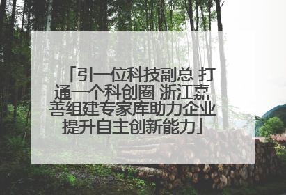 引一位科技副总 打通一个科创圈 浙江嘉善组建专家库助力企业提升自主创新能力