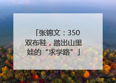 张锦文：350双布鞋，踏出山里娃的“求学路”