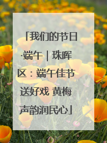 我们的节日·端午｜珠晖区：端午佳节送好戏 黄梅声韵润民心