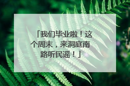 我们毕业啦！这个周末，来洞庭南路听民谣！