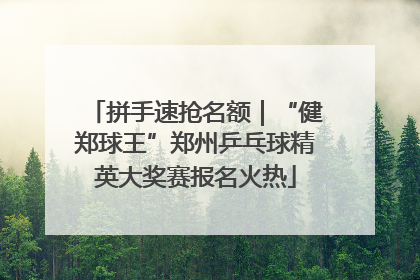 拼手速抢名额｜“健郑球王”郑州乒乓球精英大奖赛报名火热
