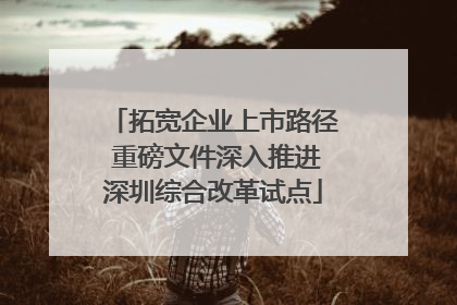 拓宽企业上市路径 重磅文件深入推进深圳综合改革试点