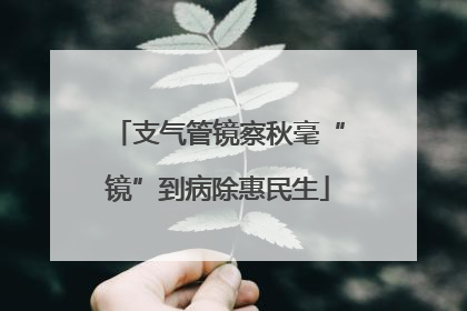 支气管镜察秋毫“镜”到病除惠民生