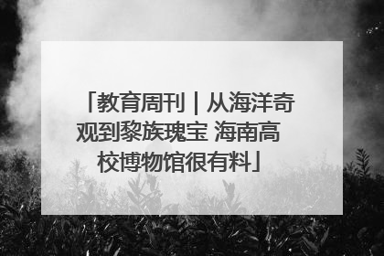 教育周刊｜从海洋奇观到黎族瑰宝 海南高校博物馆很有料