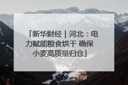 新华财经｜河北：电力赋能粮食烘干 确保小麦高质量归仓