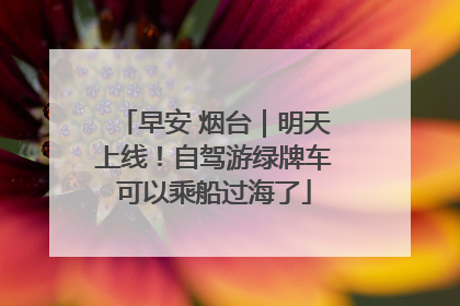 早安 烟台｜明天上线！自驾游绿牌车可以乘船过海了