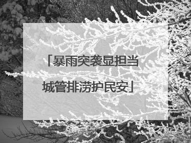暴雨突袭显担当 城管排涝护民安