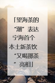 望海茶的“潮”表达 宁海首个本土新茶饮“又喝那茶”亮相