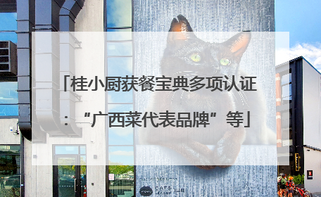 桂小厨获餐宝典多项认证：“广西菜代表品牌”等