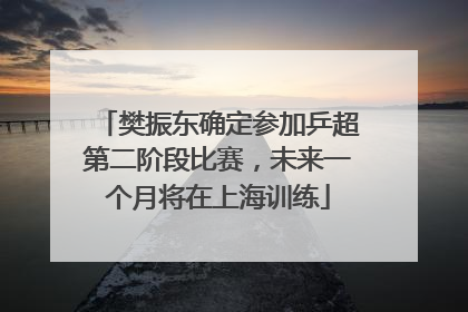 樊振东确定参加乒超第二阶段比赛，未来一个月将在上海训练