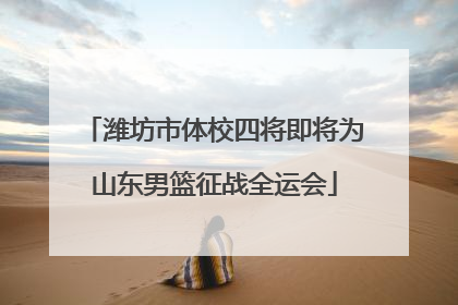 潍坊市体校四将即将为山东男篮征战全运会