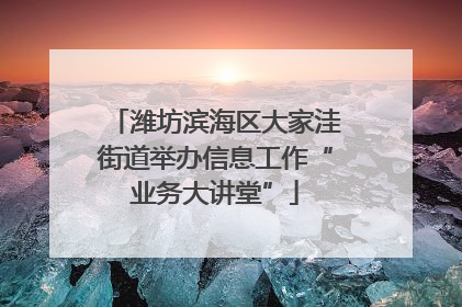 潍坊滨海区大家洼街道举办信息工作“业务大讲堂”