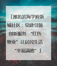 潍坊滨海学府新城社区：党建引领创新服务 “红色物业”让居民生活“幸福满格”