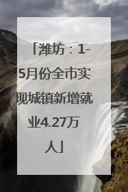 潍坊：1-5月份全市实现城镇新增就业4.27万人