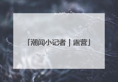 潮闻小记者｜露营