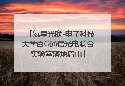 氦星光联-电子科技大学百G通信光电联合实验室落地眉山