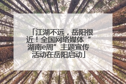 江湖不远，岳阳很近！全国网络媒体“湖南e周”主题宣传活动在岳阳启动