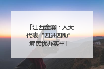 江西金溪：人大代表“四进四助”解民忧办实事