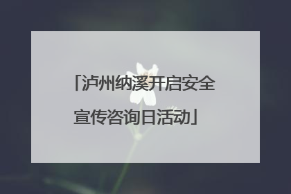 泸州纳溪开启安全宣传咨询日活动
