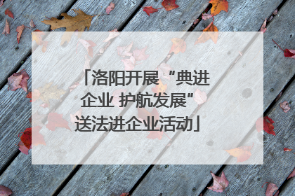 洛阳开展“典进企业 护航发展”送法进企业活动