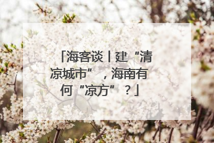 海客谈丨建“清凉城市”，海南有何“凉方”？