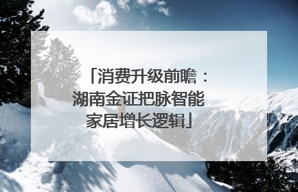 消费升级前瞻：湖南金证把脉智能家居增长逻辑
