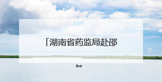 湖南省药监局赴邵阳调研药品经营环节“清源”行动工作