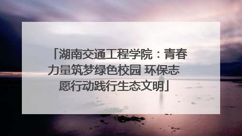 湖南交通工程学院：青春力量筑梦绿色校园 环保志愿行动践行生态文明