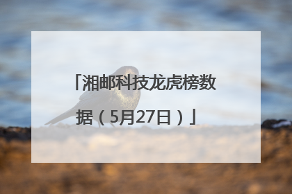 湘邮科技龙虎榜数据（5月27日）