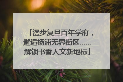 漫步复旦百年学府，邂逅杨浦无界街区……解锁书香人文新地标