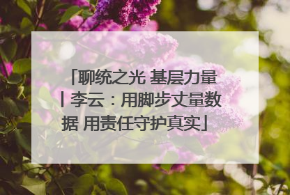 聊统之光 基层力量丨李云：用脚步丈量数据 用责任守护真实