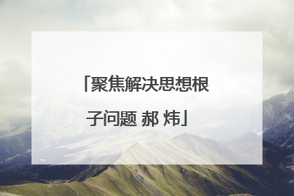 聚焦解决思想根子问题 郝 炜