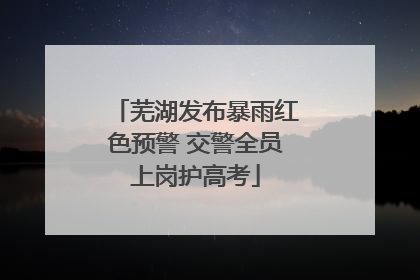 芜湖发布暴雨红色预警 交警全员上岗护高考